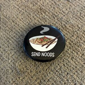 Black 'Send Noods' Pin